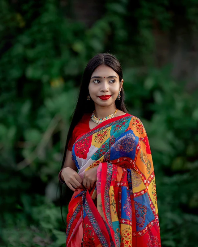 Shimmering Ether Chanderi Silk Saree