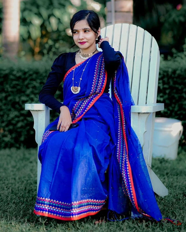 Urban Bubble Popcorn Half-Silk Saree