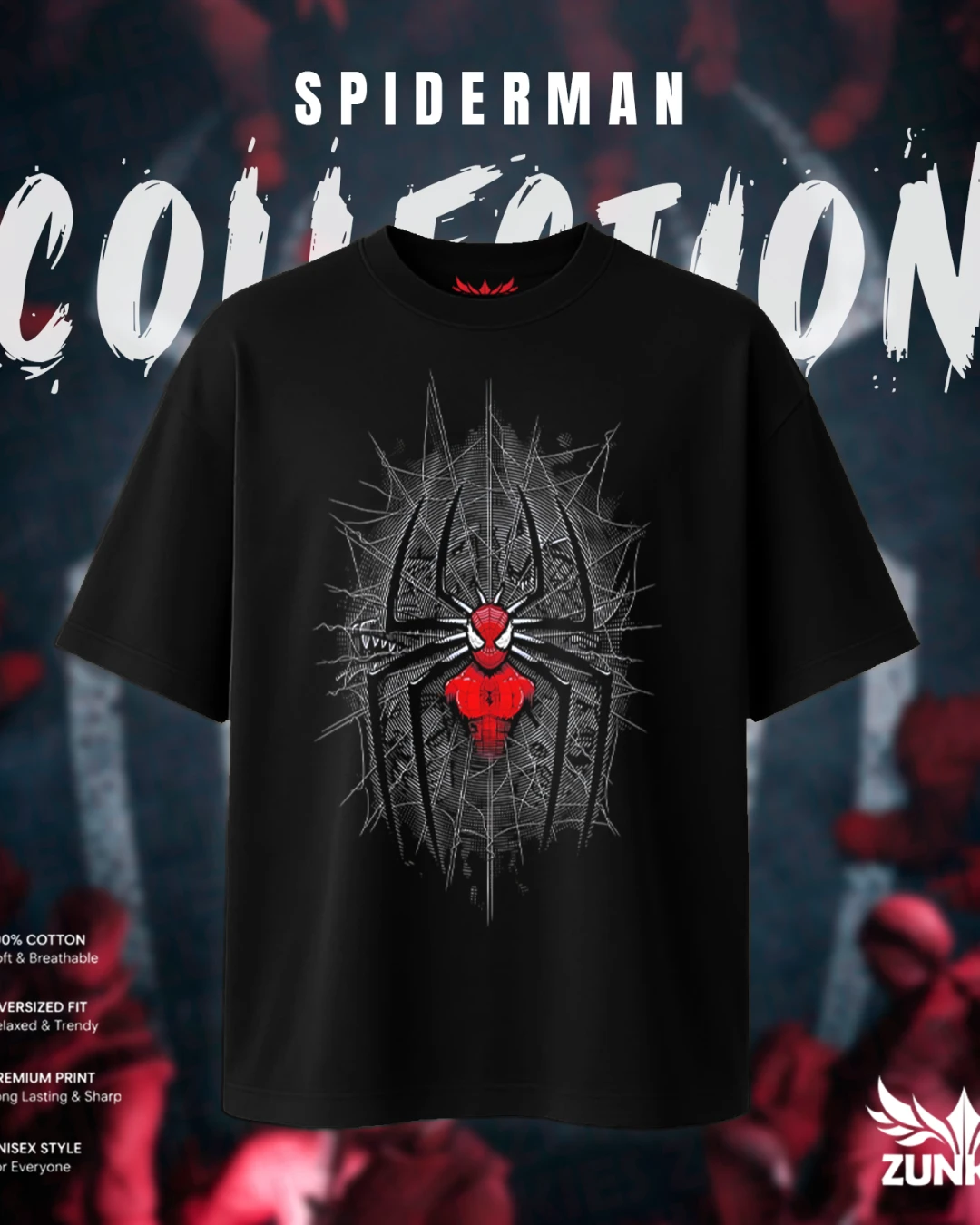 Spider-Man Caught in the Web Oversized Tee