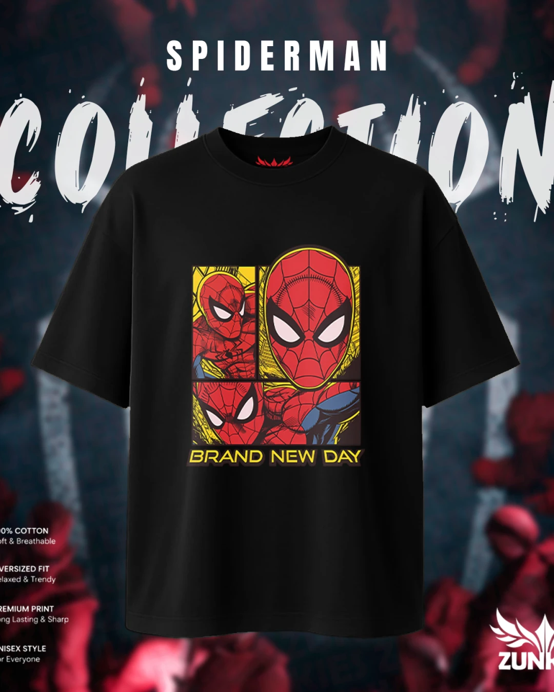 Spider-Man Brand New Day Multi-Panel Oversized Tee