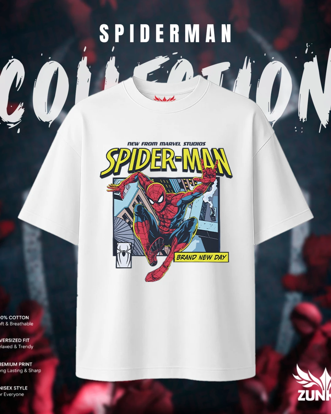 Spider-Man Classic Web Crouch Oversized Tee