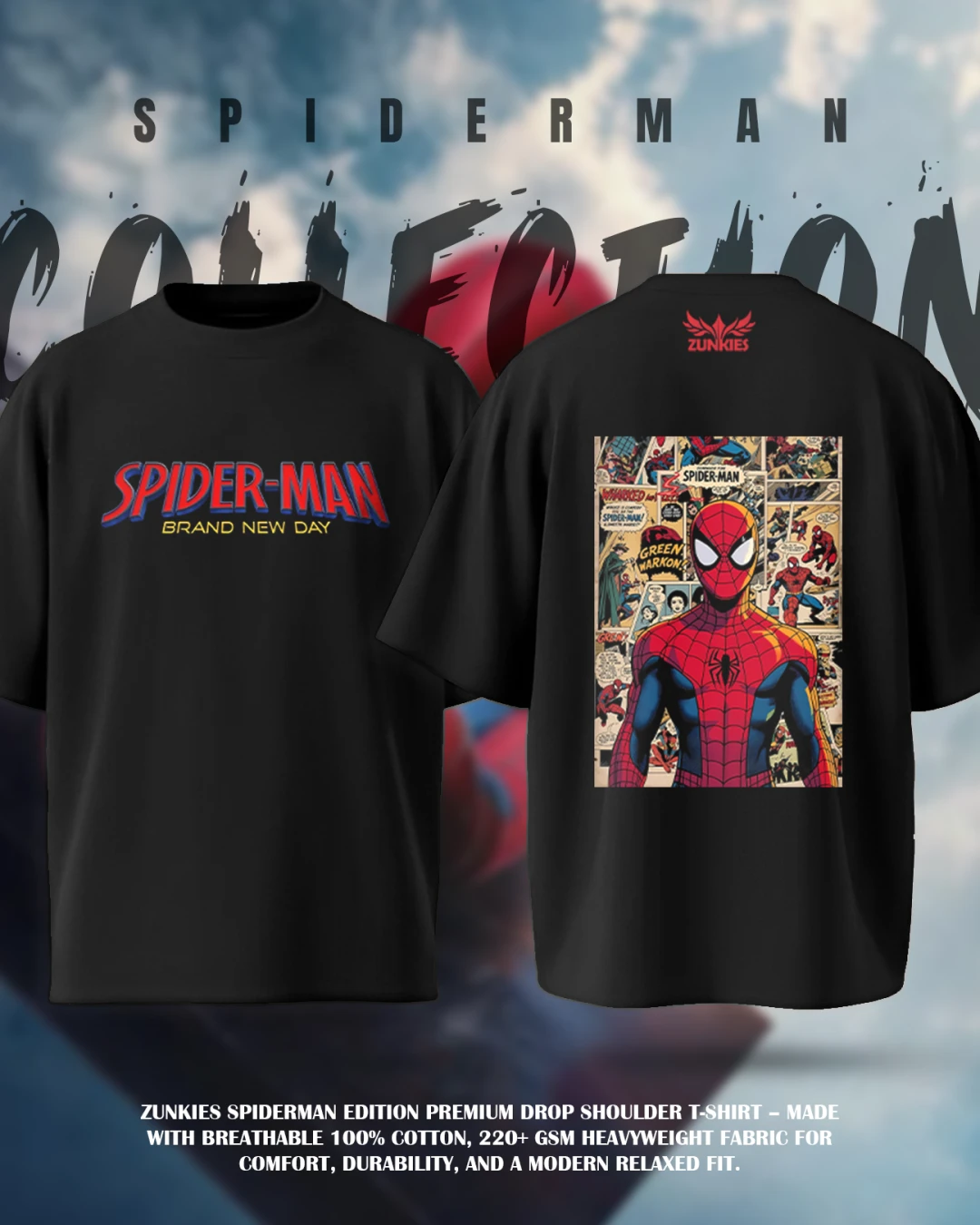 Spider-Man Classic Cover Panel Back-Print Heavyweight Tee