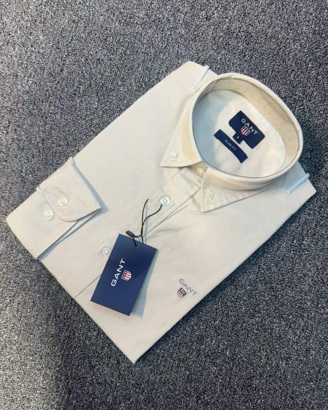 GANT Premium Sand Beige Solid Shirt