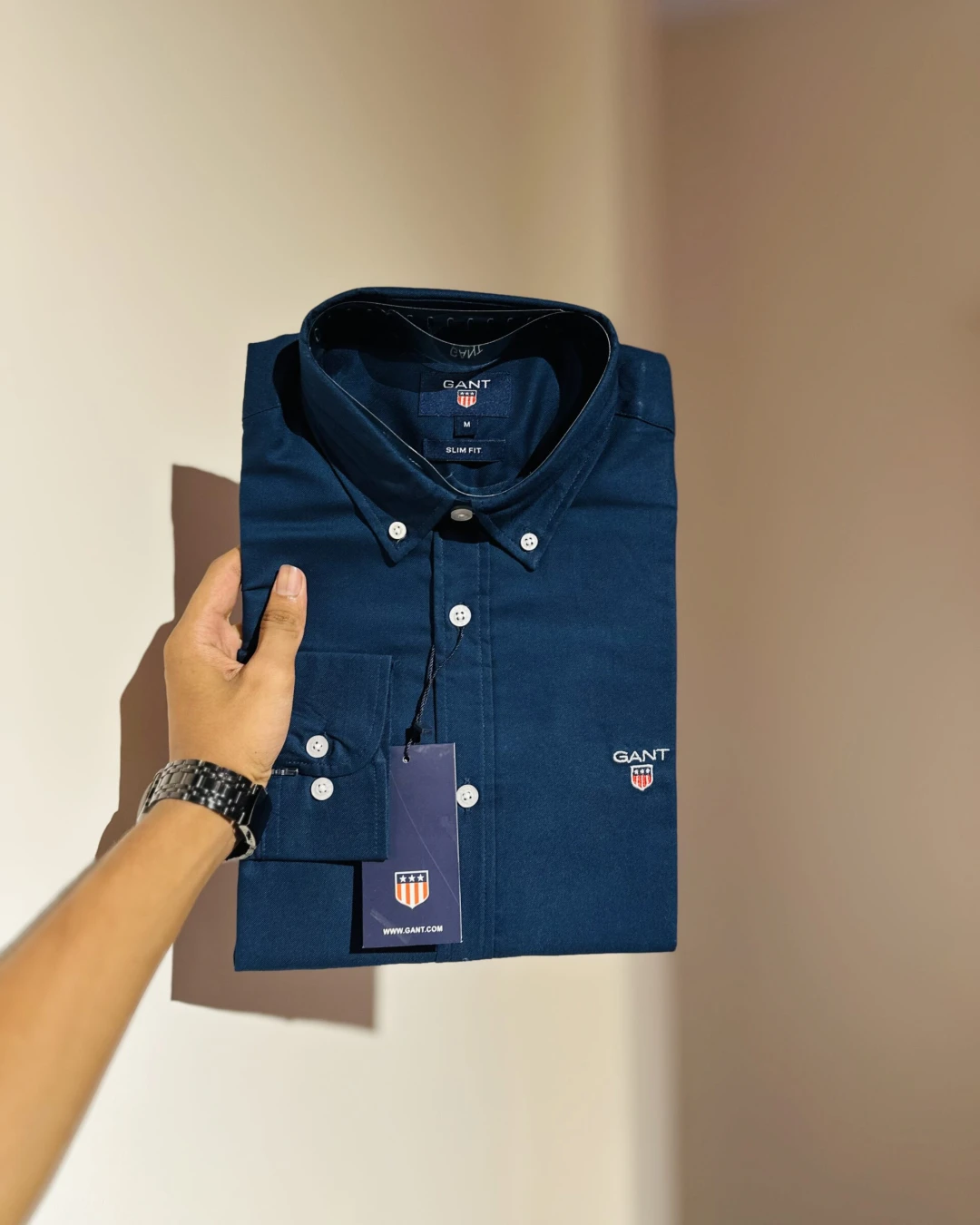 GANT Obsidian Navy Premium Solid Shirt