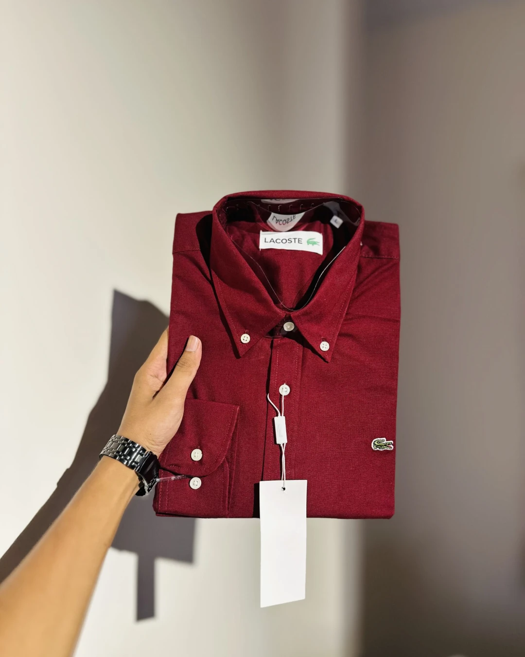 Lacoste Premium Maroon Solid Shirt