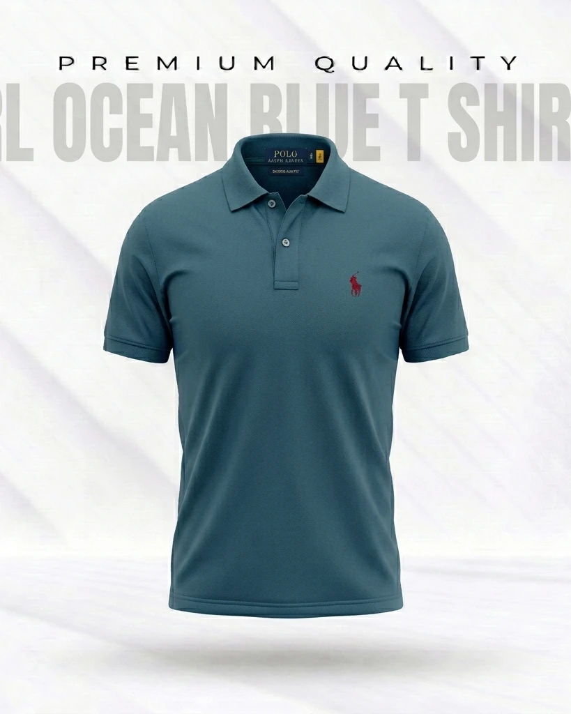 RL Premium Cadet Blue Polo T-Shirt