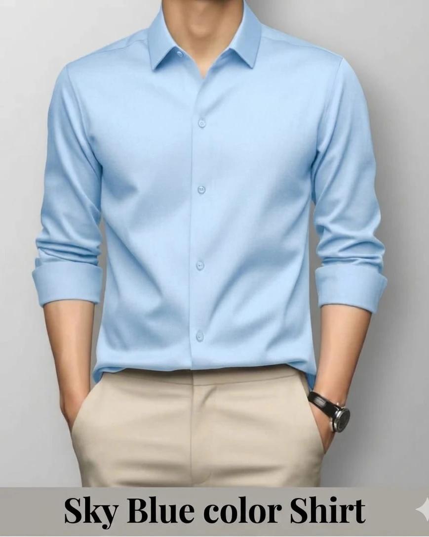 Sky Blue Premium Micro Stretch Spandex Long Sleeve Shirt