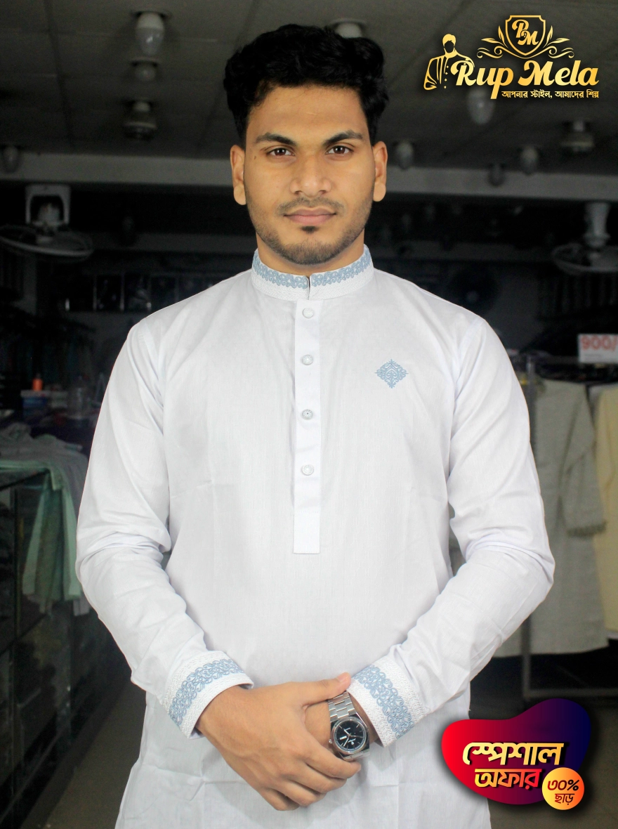 Cuf Haned Plane Cotton Panjabi