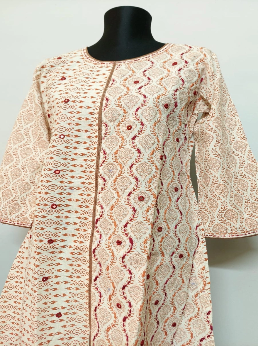 Crimson Tribal Ethnic Print Kurti