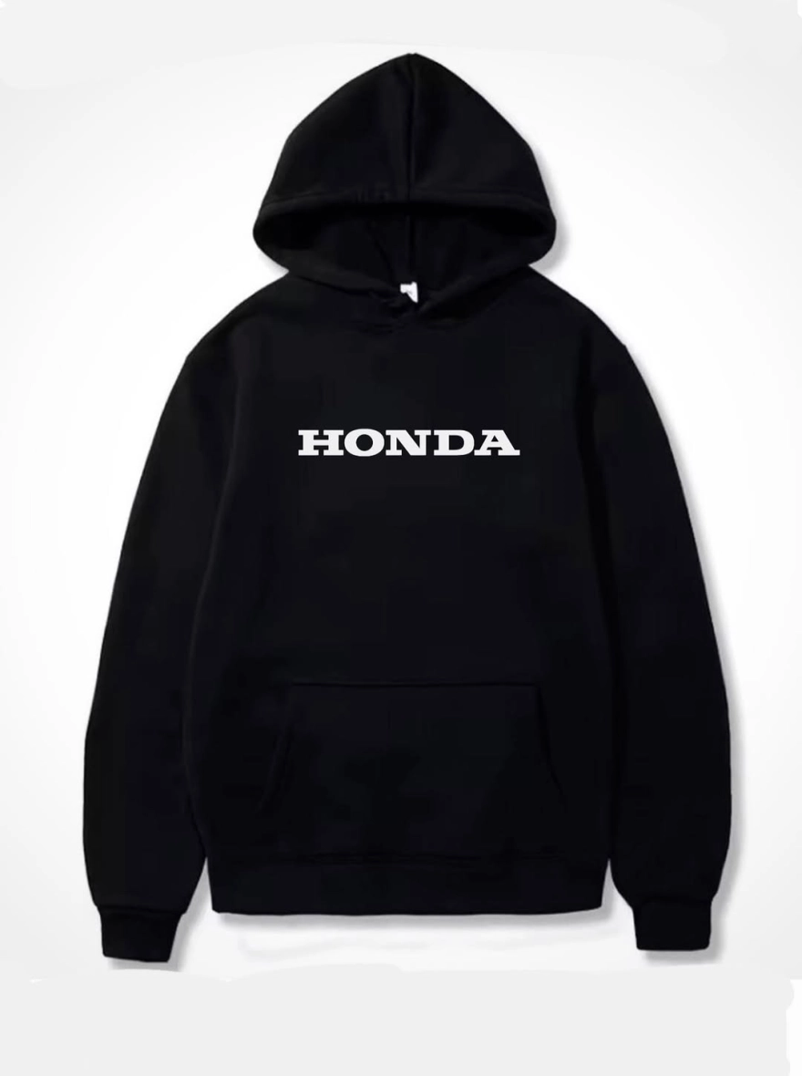 Honda Graphic Printed Soft Unisex Black Hoodie