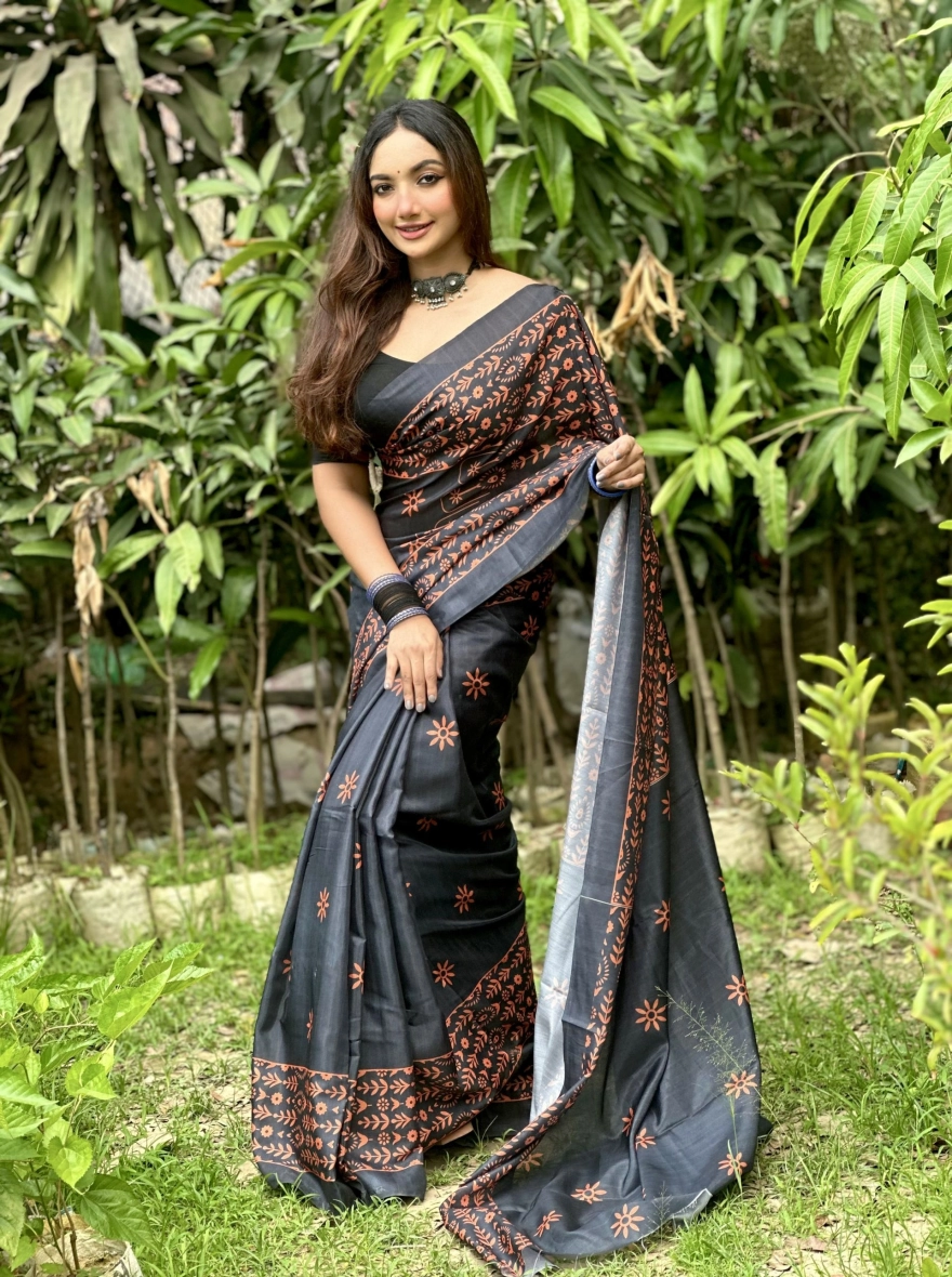 Product Name Neel Aparajita Digital Print– Premium Soft Silk Sharee