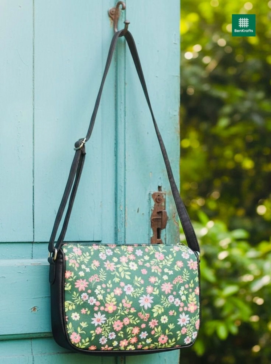 Midnight Navy Tapestry Crossbody Bag