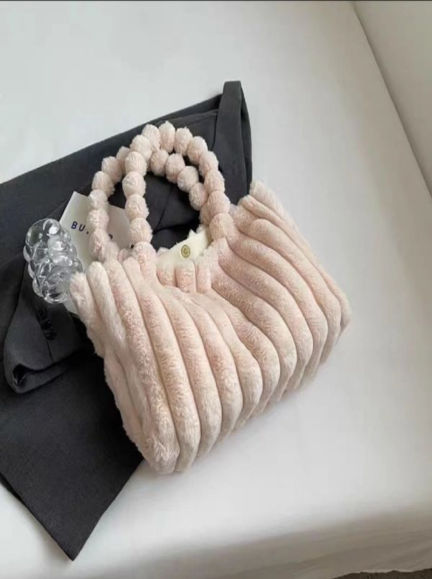 Fashionable soft Fluffy plush shoulder bag for ladies