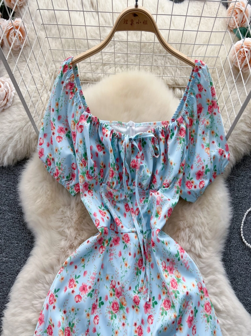 Imported Blender Cotton Power Blue Maxi Dress - China