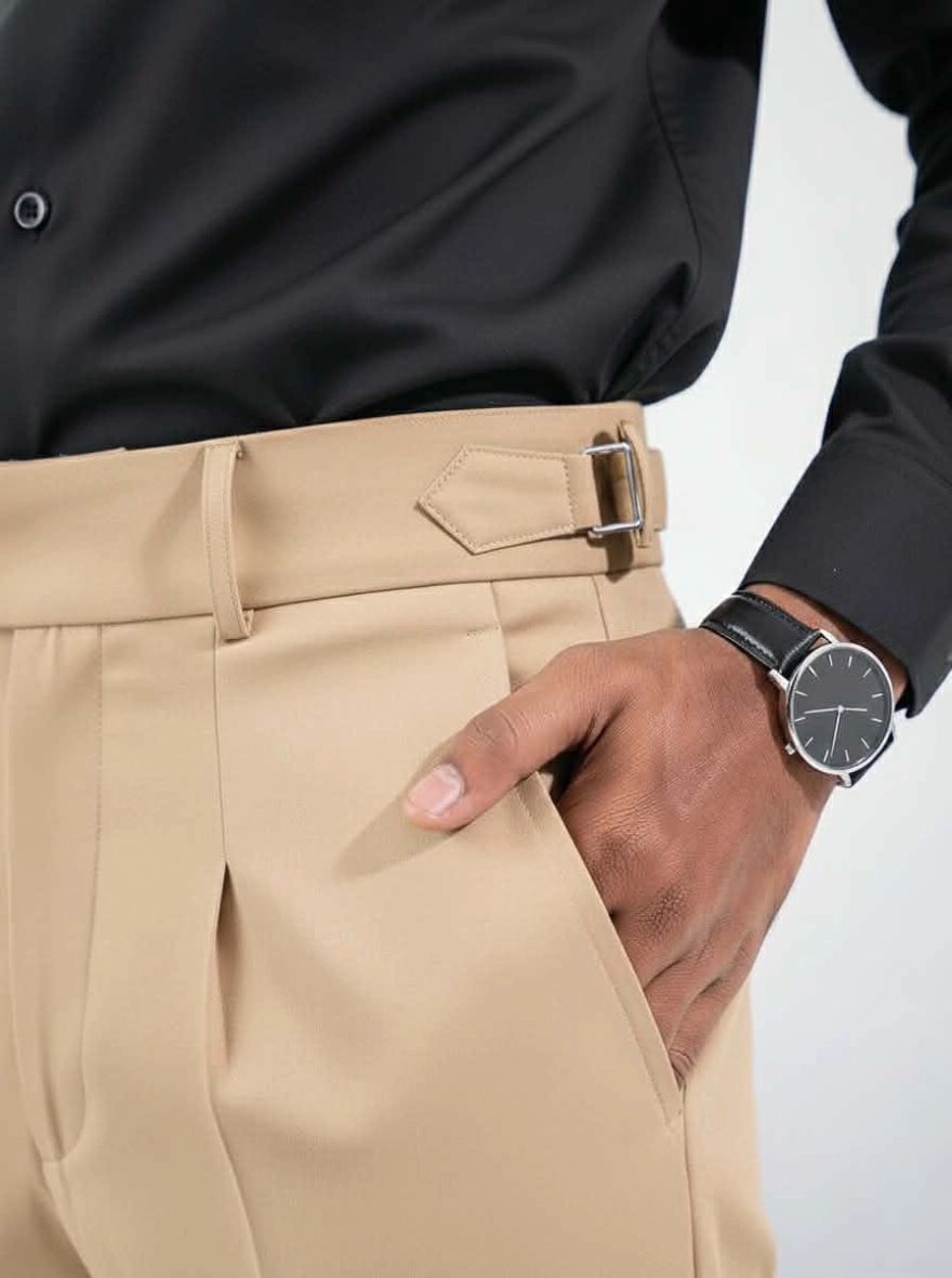 Sand Beige Signature Gurkha Trousers