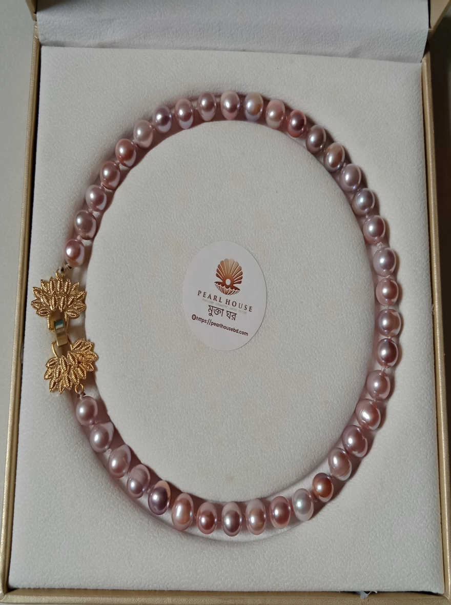 Premium quality Levender pearl One layer necklace 