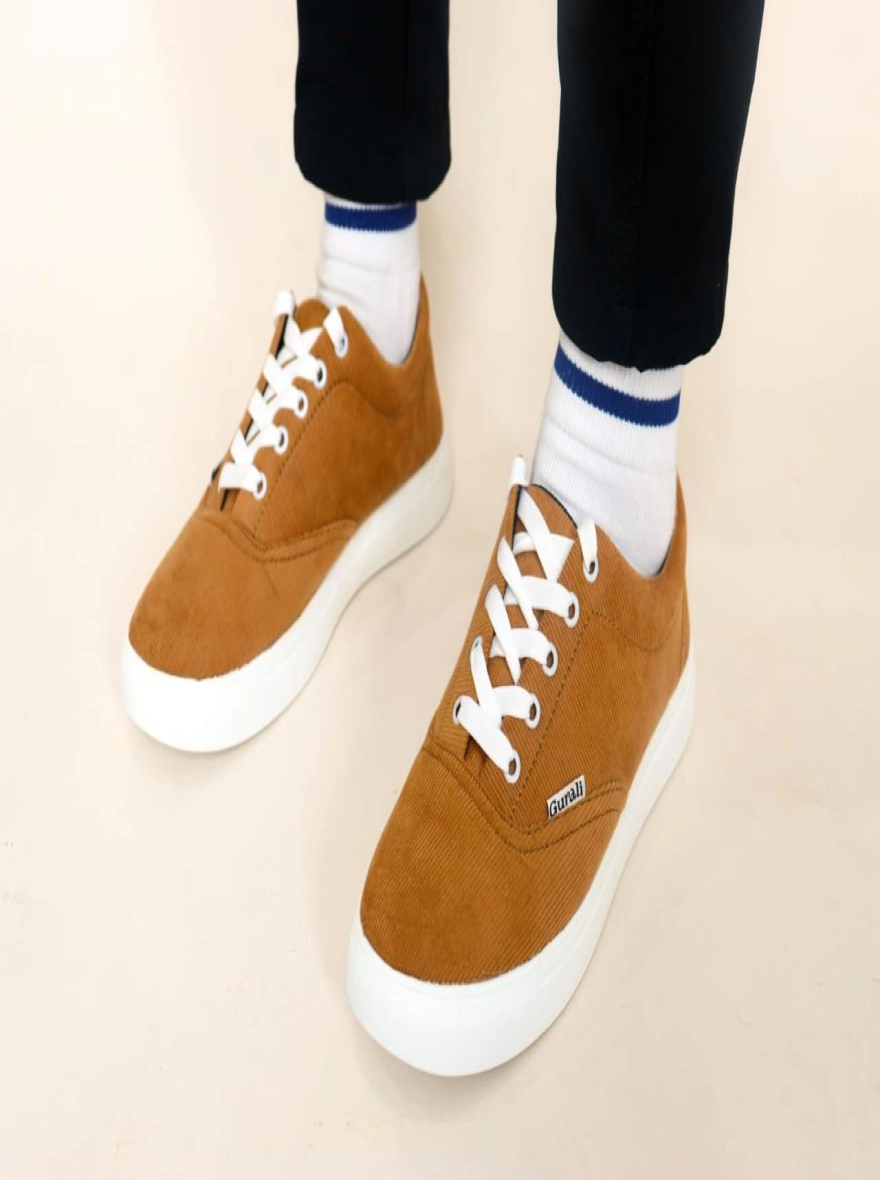 Gurali Cord Fabrics Premium Sneaker for Men - Brown