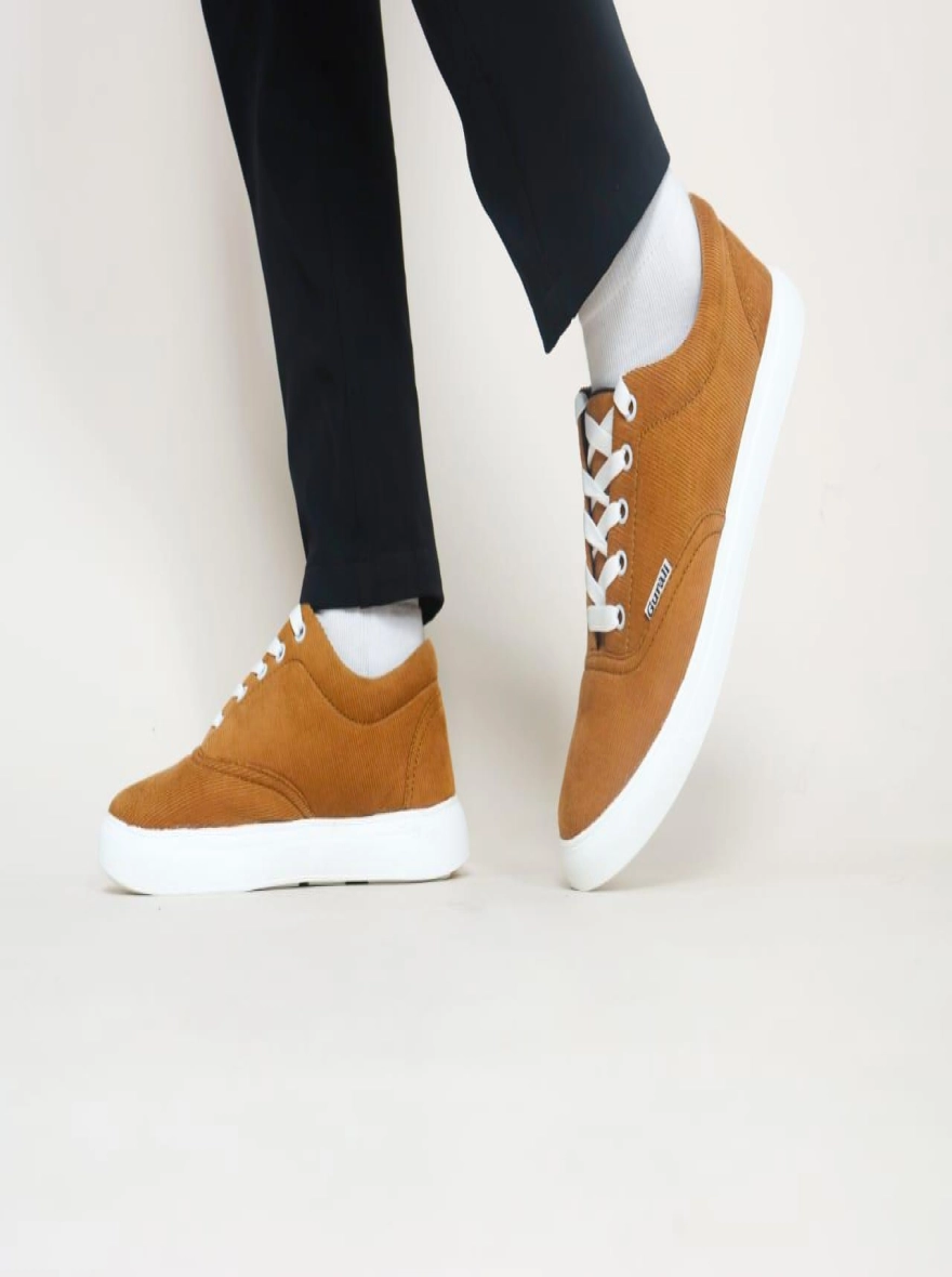 Gurali Cord Fabrics Premium Sneaker for Men - Brown