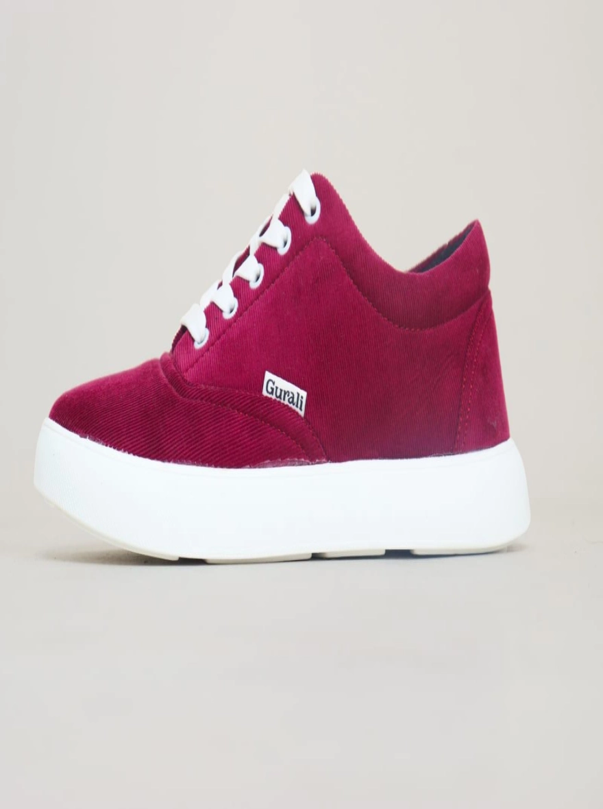 Gurali Cord Fabrics Premium Sneaker for Men - Wine Red