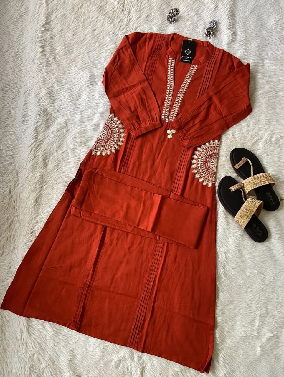 Kurti Set DIgital Embroydery 