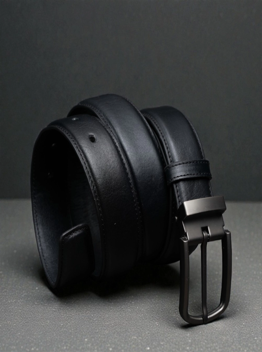 Zays Handcrafted Genuine Leather Belt for Men – Premium Quality, Adjustable, Stylish & Durable Black