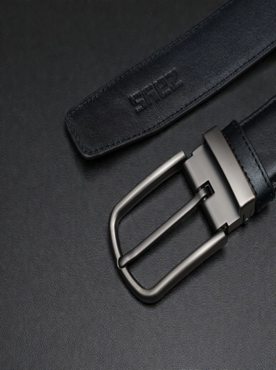 Zays Handcrafted Genuine Leather Belt for Men – Premium Quality, Adjustable, Stylish & Durable Black