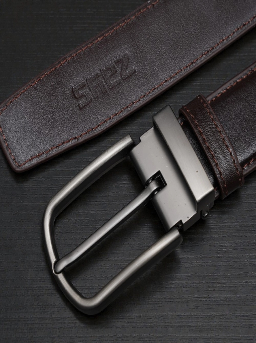 Zays Handcrafted Genuine Leather Belt for Men – Premium Quality, Adjustable, Stylish Chocolate