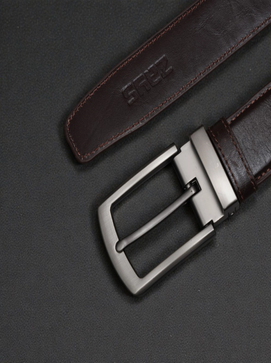 Zays Handcrafted Genuine Leather Belt for Men – Premium Quality, Adjustable, Stylish Chocolate and Black