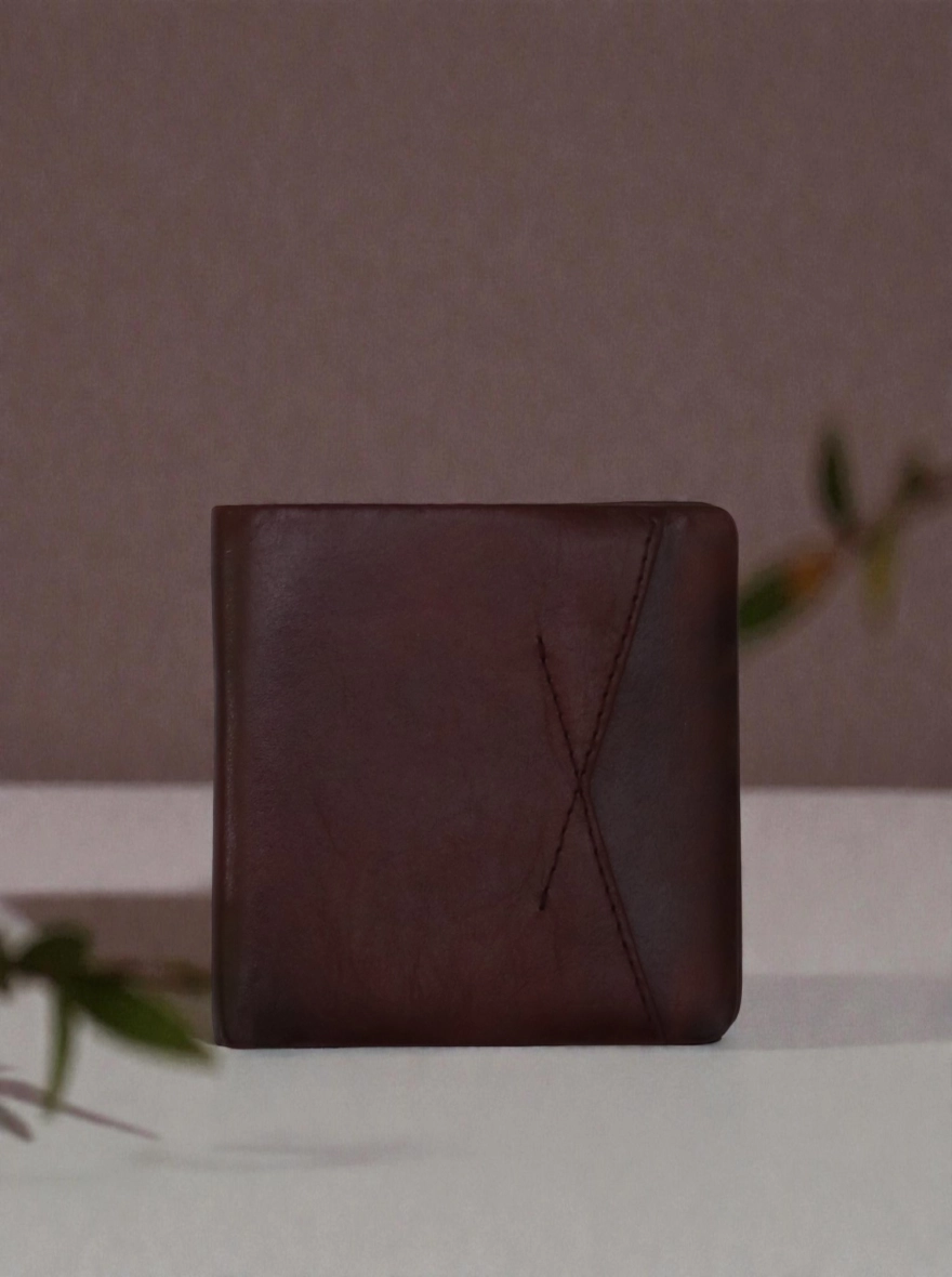 Zays Handcrafted Premium Leather Bifold Short Wallet Bottle Green - Black -Chocolate