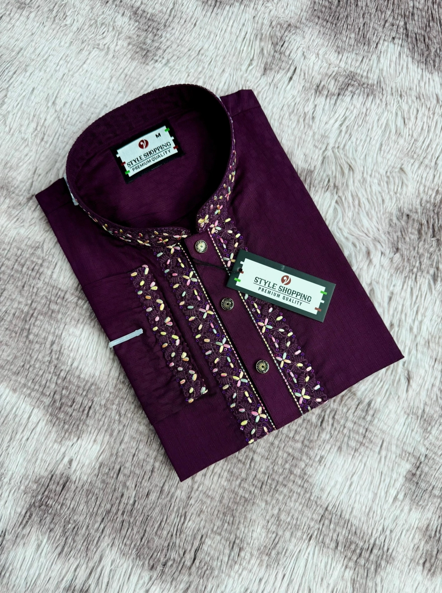 Stylish Cotton Embroidery Panjabis