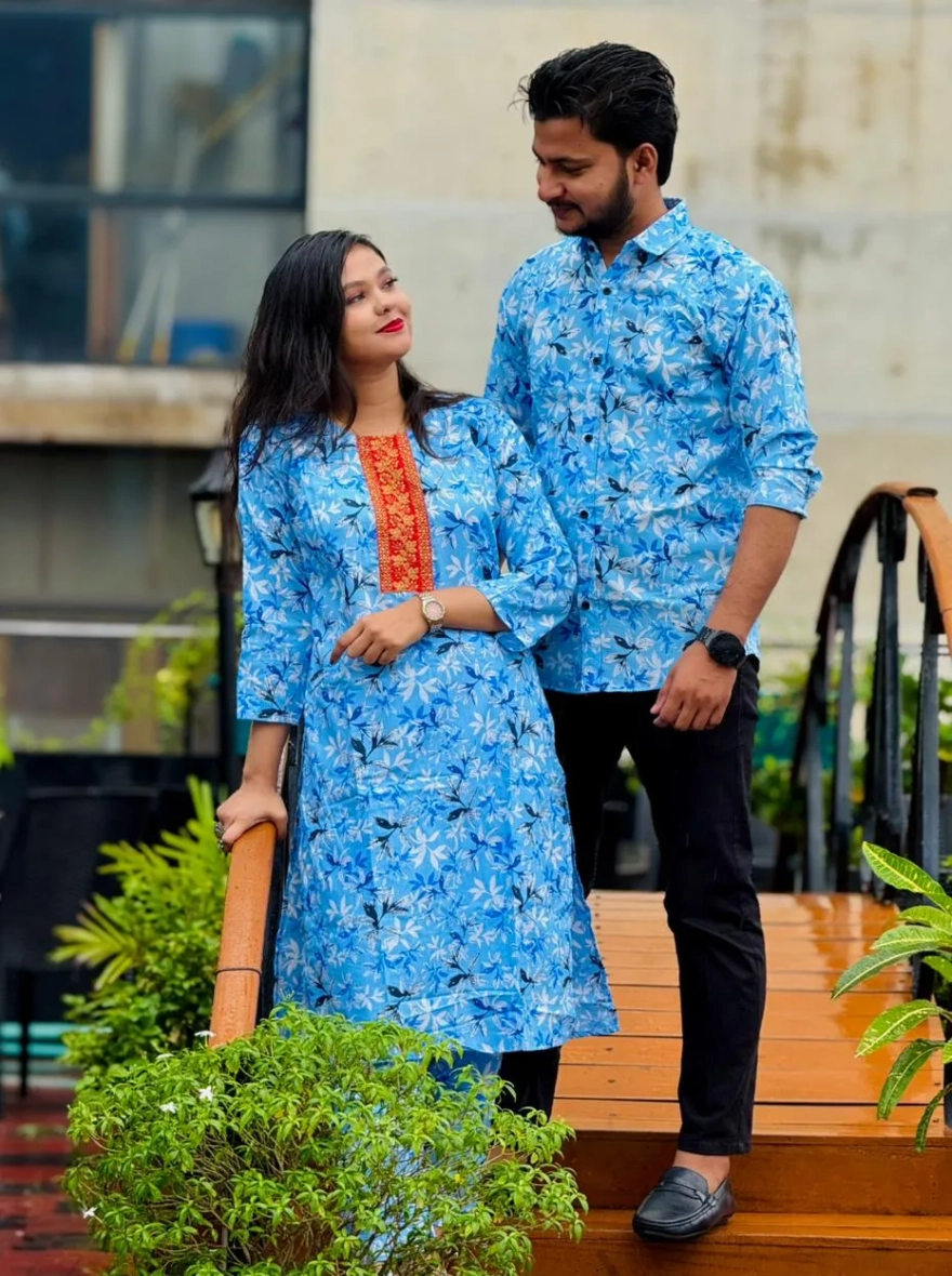 ম্যাচিং কাপল সেট শার্ট এন্ড টু পিছc