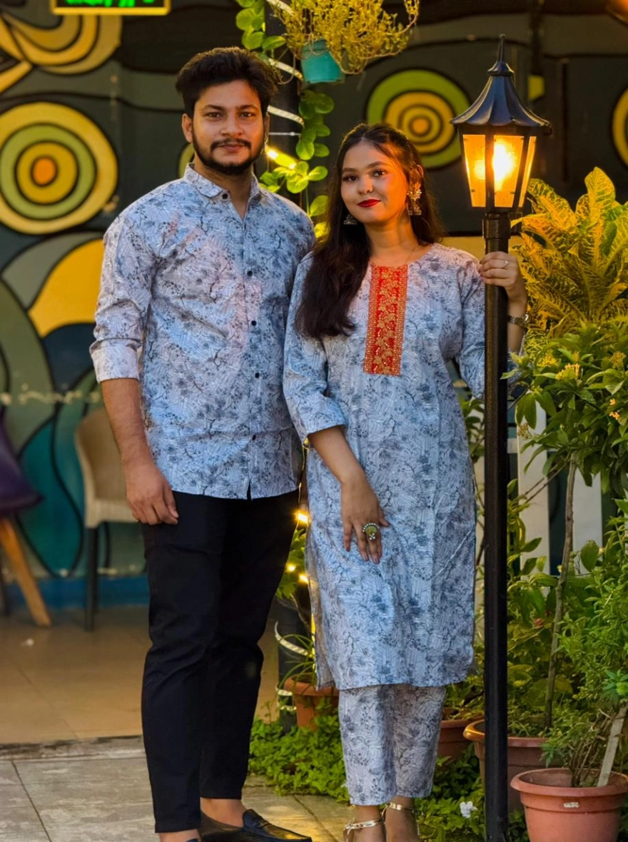 ম্যাচিং কাপল সেট শার্ট এন্ড টু পিছ সফট ও কমফোর্টেবল ফেব্রিক