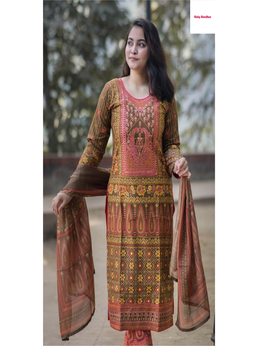 Women Cotton Three Piece