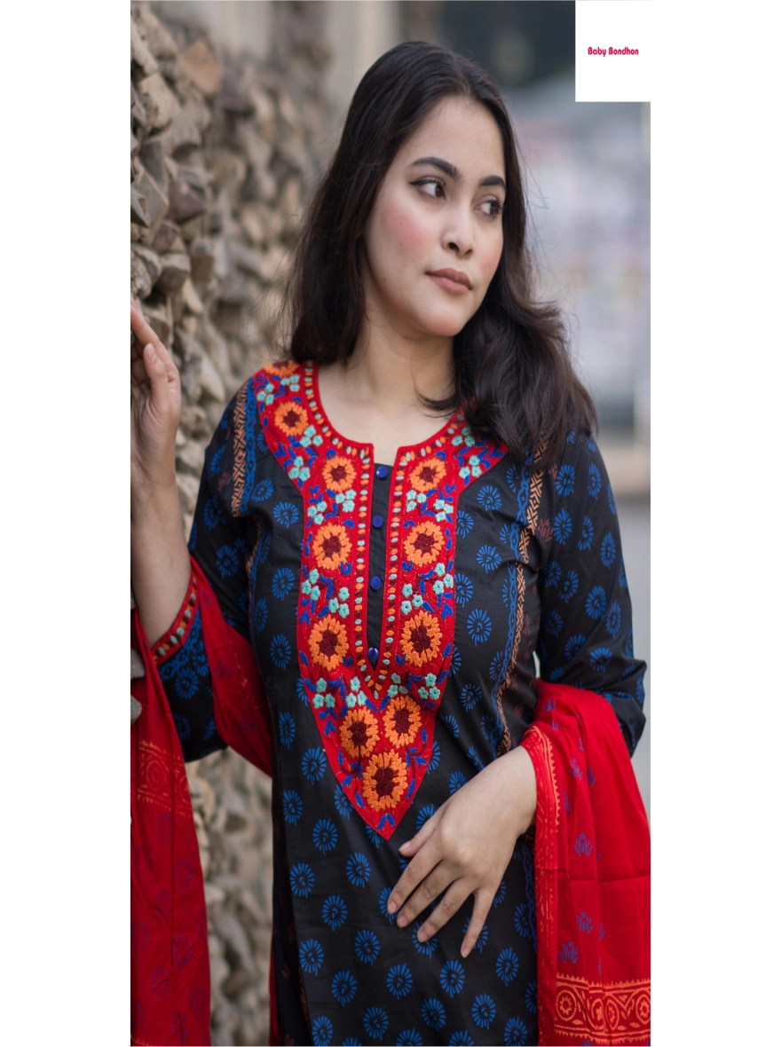 Women's Aarong Cotton Three Piece – 1114