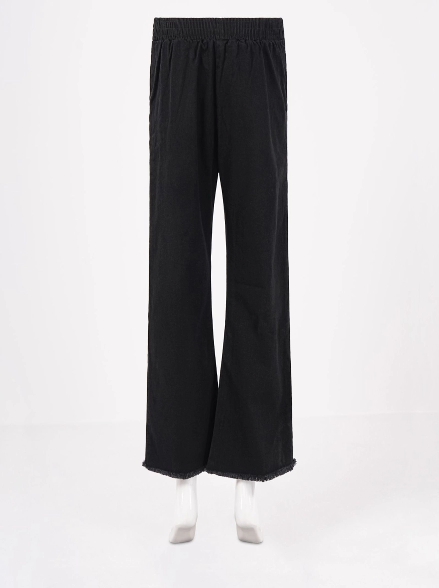 Urban Comfort Light White Wide-Leg Denim Palazzo Pant 