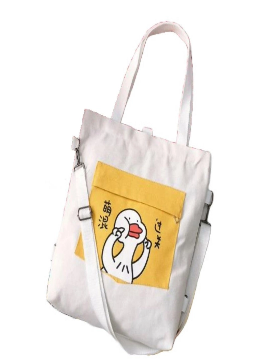 Multi-position Cartoon Printed Tote Shoulder Bag