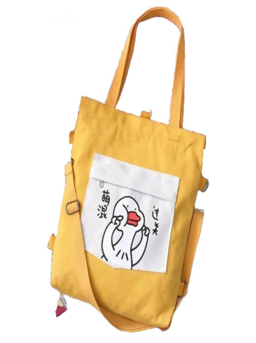 Multi-position Cartoon Printed Tote Shoulder Bag