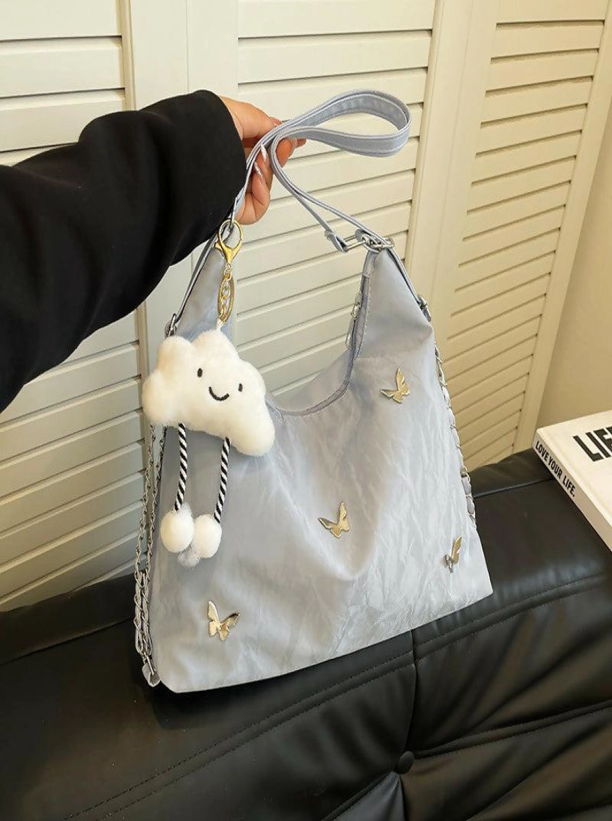 Multiposition Fashion Tote Bag with Cloud Charm for Girls