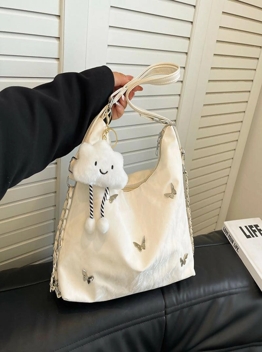 Multiposition Fashion Tote Bag with Cloud Charm for Girls