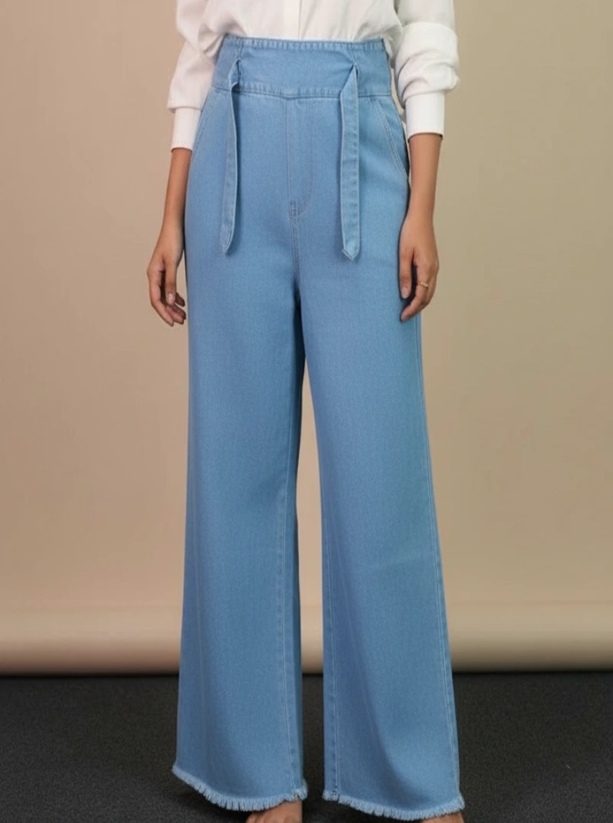 Stylish Women’s Soft Denim Plazzo Pants