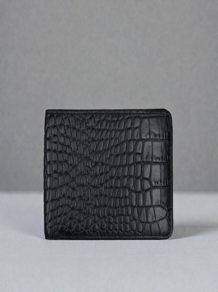 Zays Handcrafted Crocodile Embossed Premium Leather Bifold Wallet