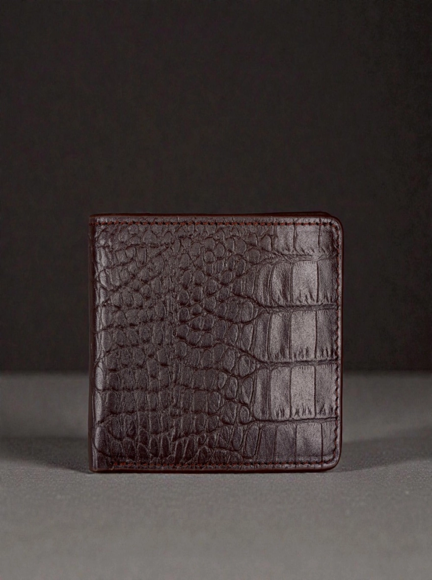Zays Handcrafted Crocodile Embossed Premium Leather Bifold Wallet