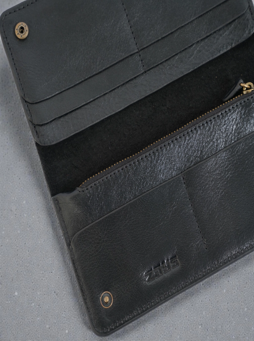 Zays Handcrafted Full-Grain Leather Long Wallet