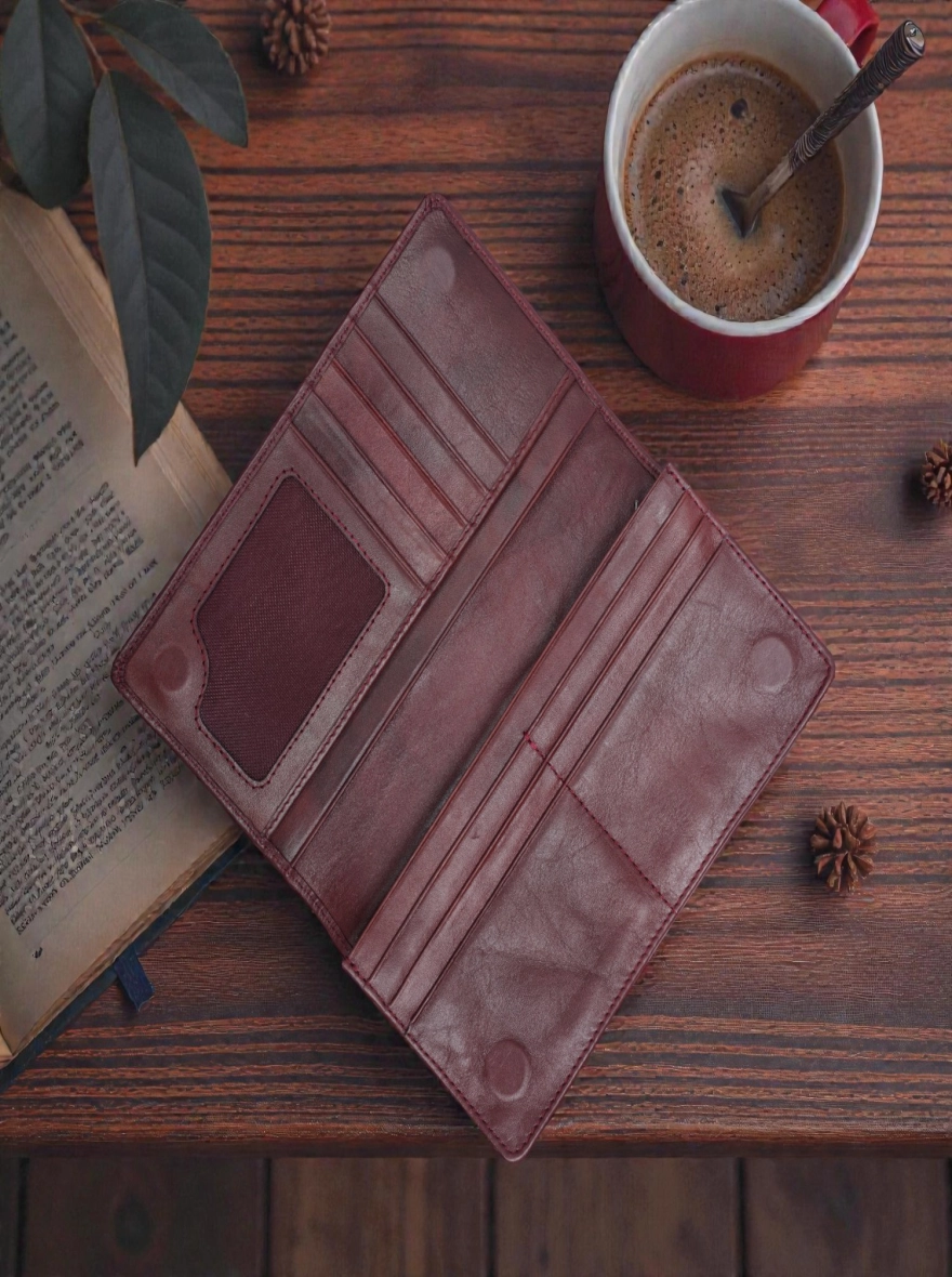 Zays Handcrafted Premium Eco-Friendly Leather Long Wallet