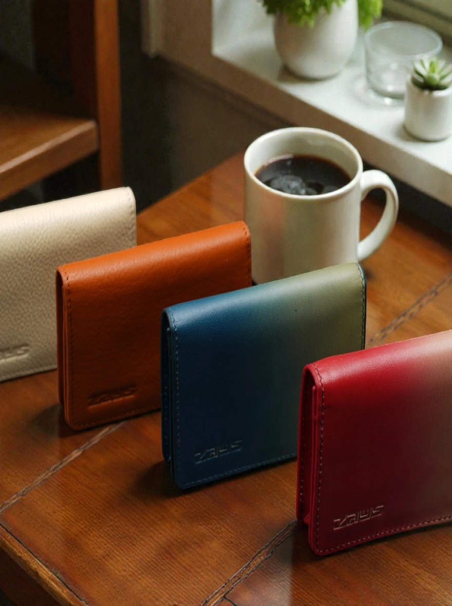 Zays Premium Eco-Friendly Leather Magnetic Card Holder Mini Wallet Mix Color