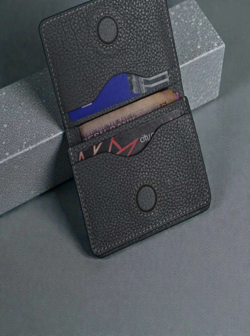 Name: Zays Premium Eco-Friendly Leather Magnetic Card Holder Mini Wallet
