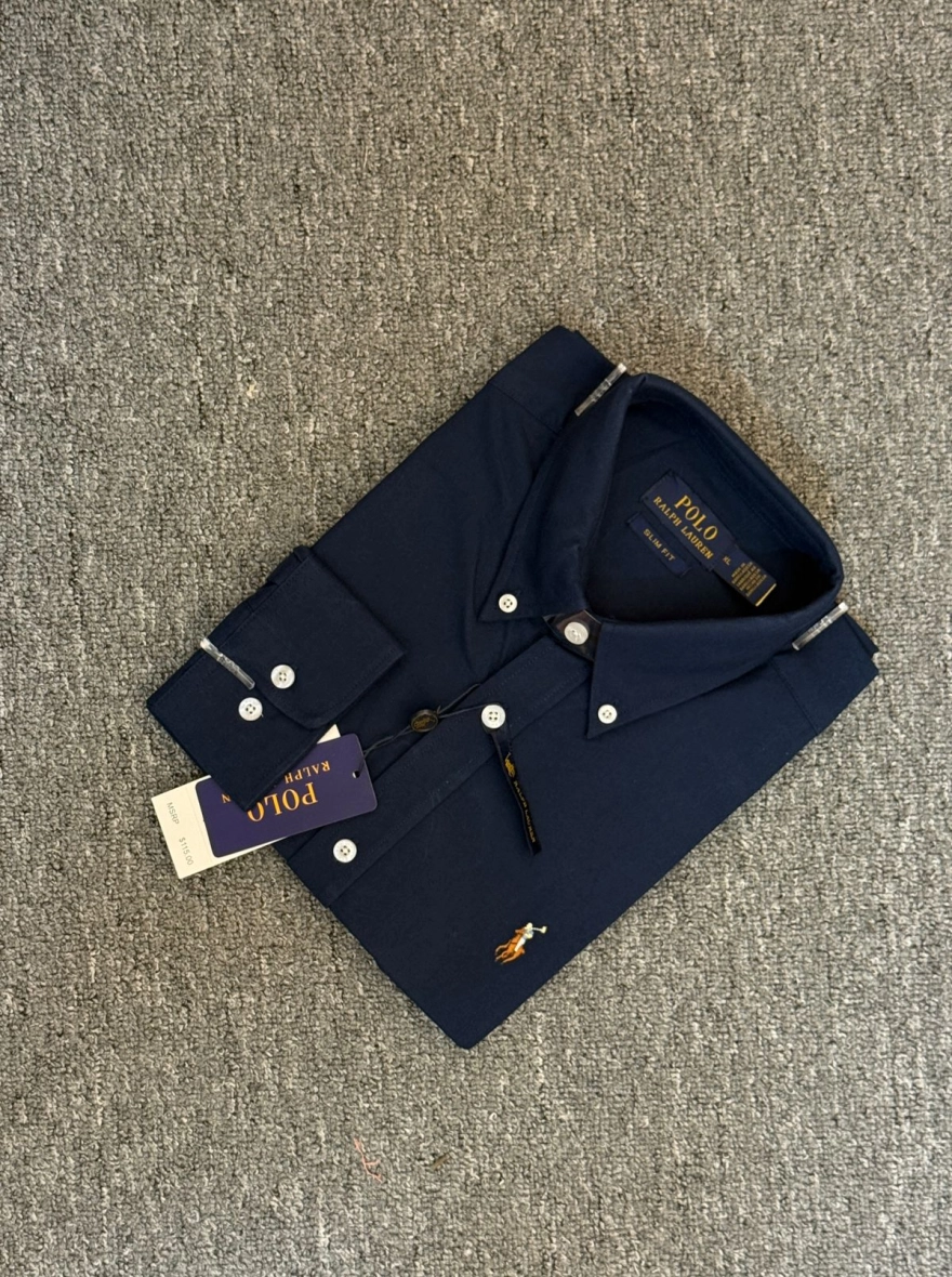 RL Premium Navy Blue Solid Shirt