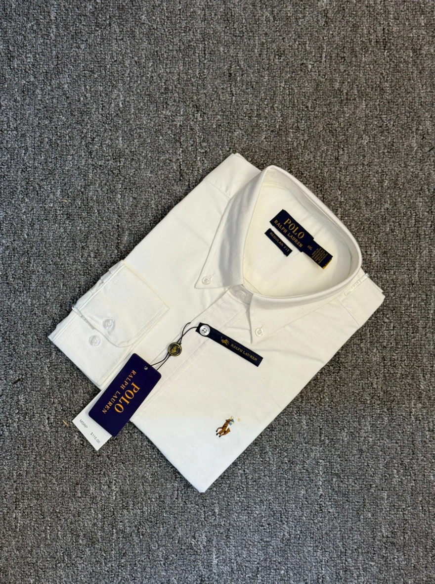 RL Premium White Solid Shirt