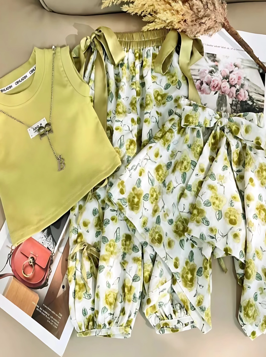 Imported China Olive Short Top & Pant Set