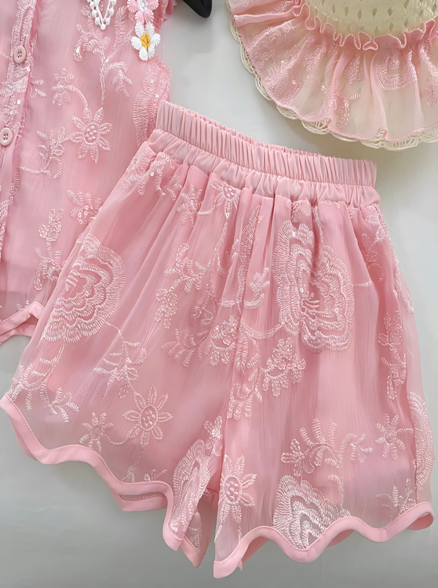 Imported Sleeveless Pink Casual Tops & Short Pant Set